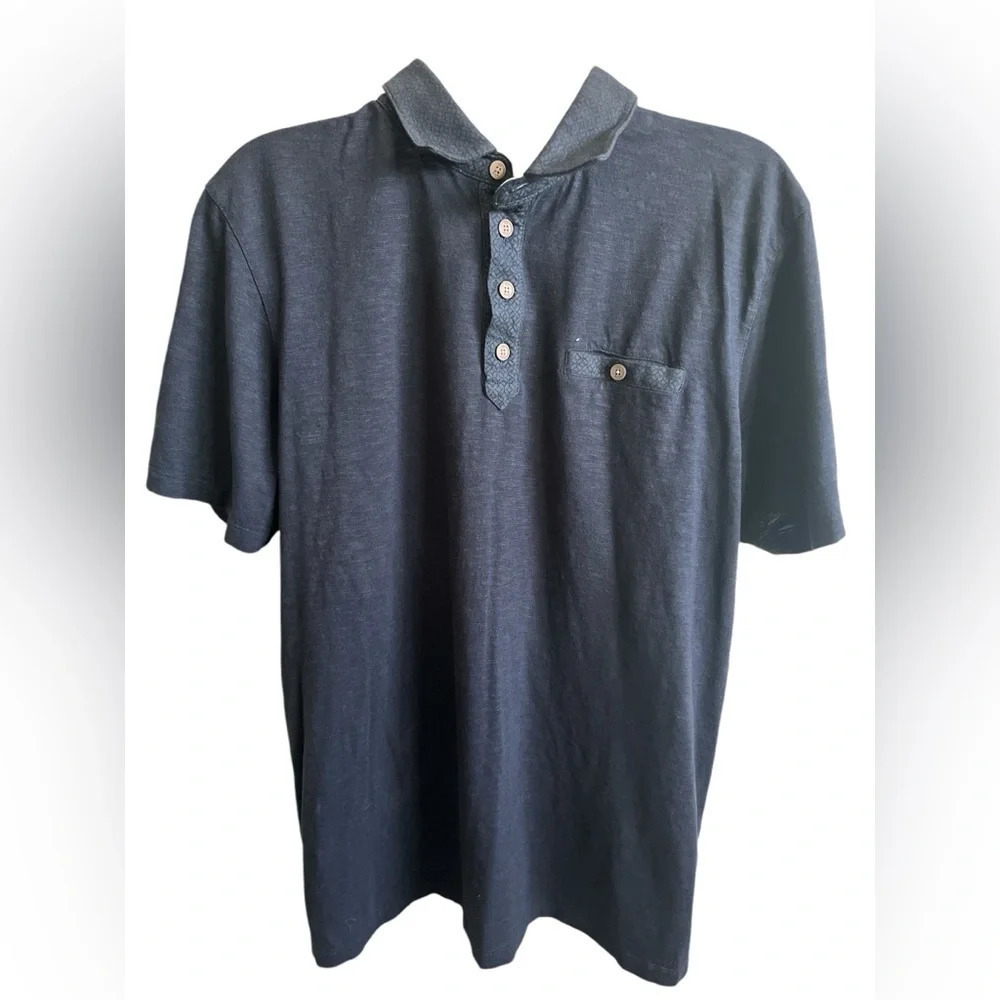 Ted Baker London Black Short Sleeve Polo Shirt Men's Size 2XL